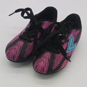Mitre Pink, Black, & Teal Toddler Girl Soccer Cleats (Size 10)